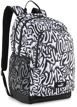 PUMA Uni Kinder Academy Backpack Gra Rucksack, Black-Grafiti AOP, One Size