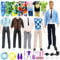 18 Pack of Clothes and Accessories Compatible with doll, Kleidung und Zubehör 1 Anzug 6 Freizeitoberteile Hosen 1 Badeshorts 4 Schuhe und Schwimmzubehör für 12 Zoll Jungen Puppen