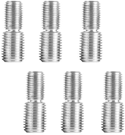 6 viti a vite con doppia filettatura, da M10 x 20 mm fino a M12 x 20 mm, adattatore filettato in acciaio inox 304, per giunto in legno, gambe dei mobili