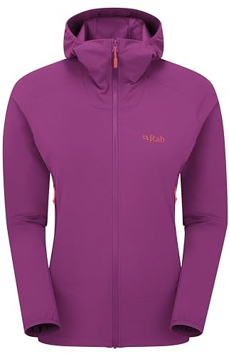 Rab Women's Borealis Hoody Jacket - Lightweight Water-Repellent Coat for Hiking & Climbing - Plum - 14