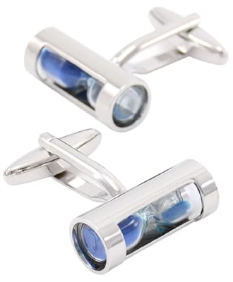 Manschettenknöpfe für Herren, einzigartig, Hemd, Manschettenknöpfe, Sanduhr-Form, Herren-Set