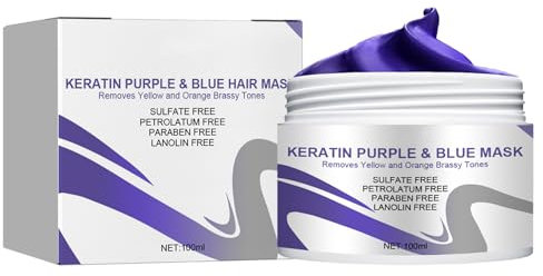 Boxiatil Haarmaske für trockenes und blondiertes Haar, Vitamins Keratin Haarkur Silber Haar Maske, Haarmaske für blondes, blondiertes oder gesträhntes Haar, Neutralisiert Gelbstich