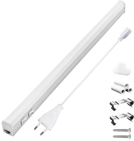 MAKA Barra Led Sottopensile Cucina, Luce per Scrivania a Led Sotto Mensola, Neon Sottopensile Cucina con Interruttore, Barre Sotto Pensili 220 Volt, Alluminio (20 Watt)