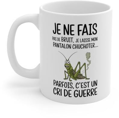 Teecustom Mug Sauterelle Humoristique – Tasse Originale avec Message Drôle Amusant : Taille - 11oz Taille 11oz