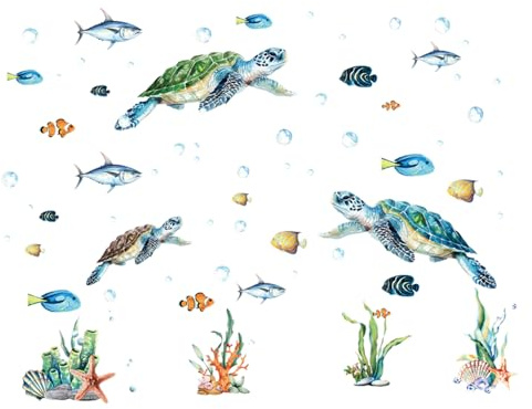 Autocollants phosphorescents - Décalcomanies murales d'animaux marins, peintures murales décoratives sous-marines | Autocollants marins lumineux pour chambres d' autocollants muraux