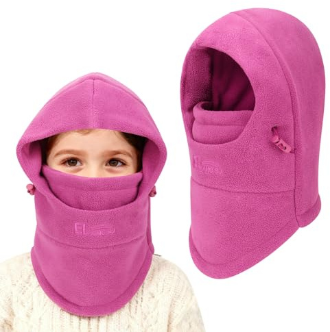 VGMANNTA Cagoule Enfant d'hiver Thermique Polaire Cache Cou Enfant 4-9 Ans Masque Ski Cagoule Chaude Convient sous Les Casques pour Garçons Filles en Hiver pour Le Ski La Course Le Vélo-R