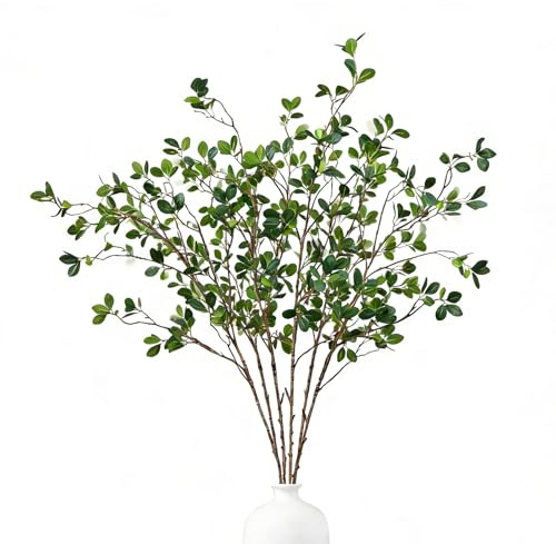 CECOMBINE 6 PCS Artificial Olive Leaves, Artificial Greenery Stems, 73cm Fake Banyan Tree Leaves, Twigs for Vases, Artificial Olive Tree for Home Office Garden Party Decor
