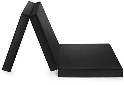 Badenia Trendline faltbare Gästematratze mit strapazierfähigem Microfaser Bezug, Öko-Tex zertifiziert 196 x 65 x 8,5 cm Liegefläche , schwarz, produziert nach deutschem Qualitätsstandard