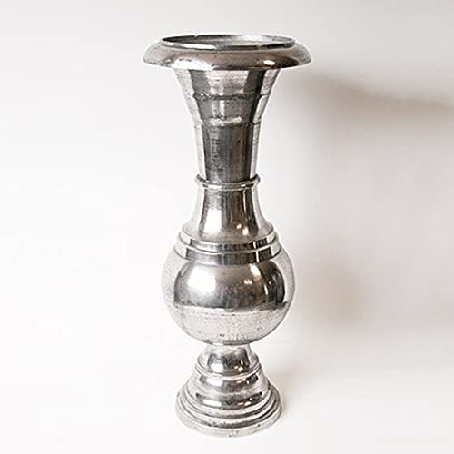 Casa Padrino Riesige Barock XXL Blumenvase Aluminium Raw Finished H 99 cm, Durchmesser 40 cm - Hotel Dekoration - Blumengefäss