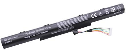 vhbw Akku kompatibel mit Acer Aspire F5-573G-50BM, F5-573G-51AW, F5-573G-54F2, F5-573G-78DN Notebook (2200mAh, 14,8V, Li-Ion, schwarz)