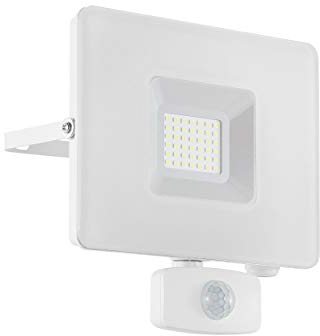 EGLO LED Außen-Strahler Faedo 3, 1 flammige Außenleuchte, Wandstrahler aus Alu, Farbe: Schwarz, Glas: klar, 50 Watt, IP65