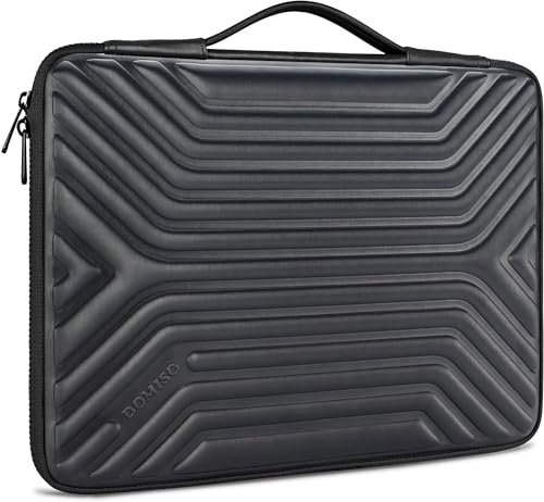 DOMISO 14 Shockproof Waterproof Laptop Sleeve with Handle Lightweight Soft EVA Tablet Case for 14 Inch Laptops/Apple/Lenovo ThinkPad/HP Pavilion 14 Stream 14 / Dell/ASUS, Black