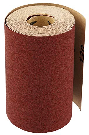 Rollo de papel de lija (115 mm x 10 m, grano 180), óxido de aluminio