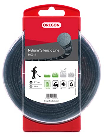 Oregon Nylium Silencio - Fil de Coupe Rond en Nylon de Rechange pour coupe bordure à batterie, Diamètre 2,7 mm, Bobine de 69 m (800011)