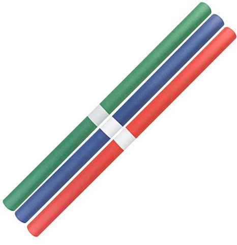 Idena 20098 - Buchschutzpapier in Rot, Blau und Grün, 3 Rollen reißfestes Einschlagpapier zu je 2 m x 50 cm für Bücher und Hefte, farbbeständig, recyclefähig, biologisch abbaubar