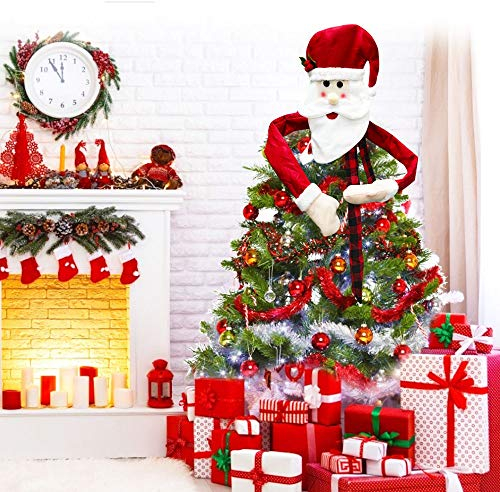 TANCUDER Schneemann Weihnachtsbaum Topper Weihnachten Schneemann Top Schneemann Hugger Weihnachtsbaum Spitze Weihnachten Baum Dekoration für Weihnachten, Winterparty, Feiertage, Familienaktivitäten