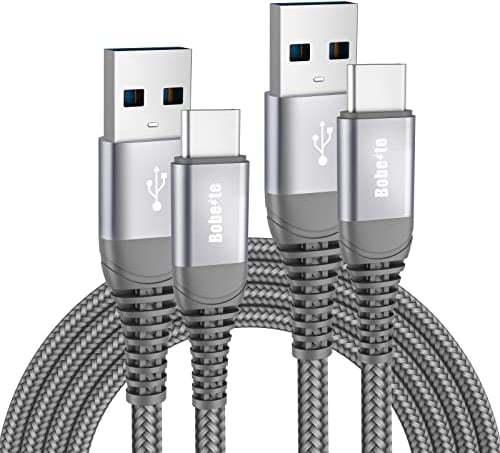 USB C Cable 1M 2M Type C 3A Fast Charging Cable, Nylon Braided USB C Charger Lead for Samsung Galaxy S24 S25 S23 S22 S21 S20 Plus Ultra S10 S9 S8 A53 A52S A33 A32 A23 A13, LG, Sony Xperia XZ, Xiaomi