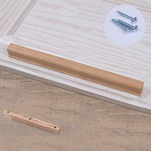 MFLASMF Langer Massivholz Eiche Kleiderschrank Türgriff, Küchenbar Schrankgriffe, Möbel Badezimmer Schrank Griffe Zug, Kommode Schubladenknauf, mit Schraube (DREI-Loch-Mitte 416mm)