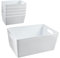 6x Ordnungsboxen - 11 cm hoch - WEIß - 25x17x11cm - 3,9 Liter - DINA5 - Ordnungskorb - Schubladenorganizer Schublade - Organizerbox Ordnungssystem Kunststoff Aufbewahrung Bad Korb Schrank Schreibtisch