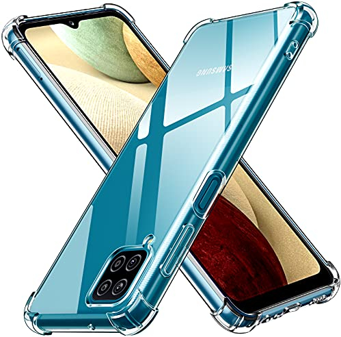 ivoler Coque pour Samsung Galaxy A12 / Samsung Galaxy M12, Ultra Transparent Étui de Protection en Silicone Antichoc avec Coins Renforcés, Clair Mince Souple TPU Bumper Housse