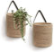 Hanging Pot Plante, Pots De Fleurs, Panier Tissé, Panier Usine Corde Coton Stockage Organisateur Montage Mural Avec Poignée Pour La Plantation Accueil Mêle 2pcs Jaune
