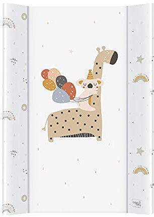 Ceba Baby Wickelauflage Wickelunterlage 2 Keil Wickelmulde fürs Babybett 80x50 cm, 70x50 cm Abwaschbar Giraffe 70x50 cm