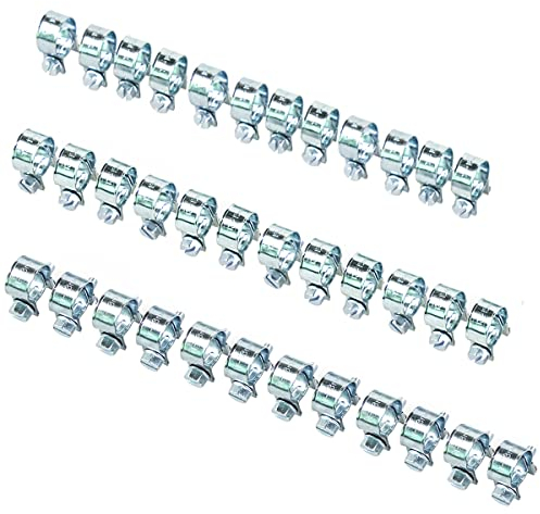 36Pcs Hose Clips Clamps Set Mini Fuel Injection Gas Line Hose Clamps Clip Pipe Clamp,for Plumbing,Wire,Cable,Garden Hose, Drain Hoses,11-13mm,13-15mm,14-16mm