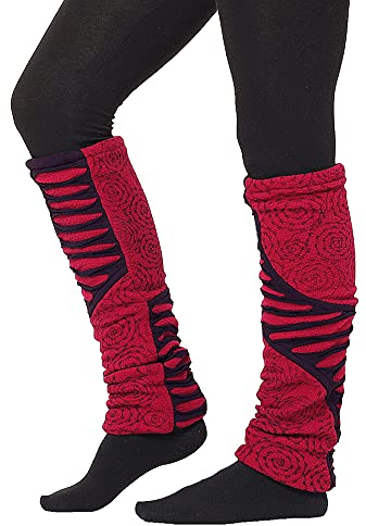 PUREWONDER Damen Stulpen Beinstulpen Beinwärmer lw31 Rot