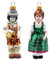 Oberfränkische Glas Weihnachtsbaumschmuck, Bayer. Trachten Paar 11,5x4cm