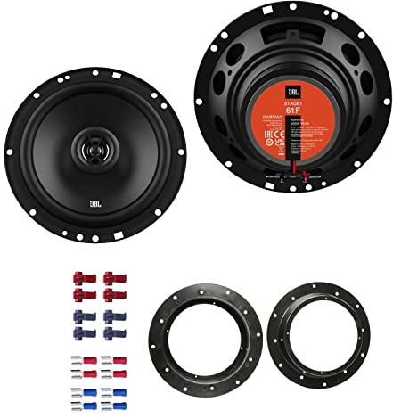 JBL Stage1 61F Lautsprecher mit Einbauset passend für VW Volkswagen T5 Transporter 2003-2015 Türen vorne 400 W 165mm 2 Wege Koax