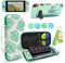 DLseego Tragetasche für Nintendo Switch, Zubehör Bundle für Switch Konsole mit Dockable Hart Cover Animal Crossing Hülle und Daumengriffkappen und Bär Charms - Grün