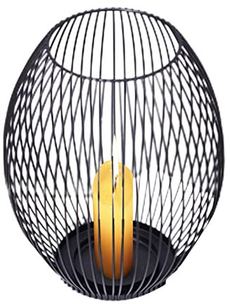 Draht-Kerzenständer Laterne, Schwarz Oval Outdoor-Leuchter, Vintage dekorative Kerzenständer für Innen draußen, Veranstaltungen, Partys, Weihnachtstagsgeschenk,