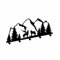 gamet® WS101 Portemanteau mural en métal modèle : loups, montagne et forêt, noir, 50 x 24 cm, 1 pièce