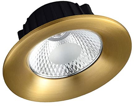 FAZRPIP Messing Led Downlight 5W/7W/9W/12W Ultradünne Einbauleuchte Baffle Trim Golden Round Panel Light für Badezimmer Küche Büro Konferenzraum 3000K/4000K/6000K