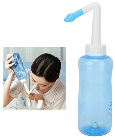 Nasendusche Set 500ml mit 3-Loch-Düse und Einlochdüse für Erwachsene & Kinder zur Nasenreinigung und Nasenspülung,Erkältung Schnupfen Allergie Trockene Nase