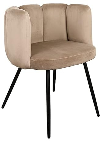 Pole to Pole Esszimmer Stühle - High Five Küchenstühle Modern - Essstühle - Samt Stuhl - Sand Weiß