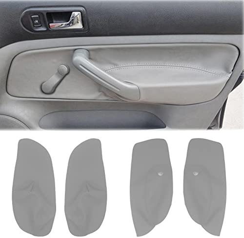 JEZOE 4X Cuir Microfibre contrôle Manuel fenêtre Porte accoudoir Panneau Couverture Garniture, adapté pour VW Golf 4 MK4 Jetta Bora 99-05