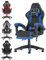 bigzzia Ergonomic Gaming Chair - Gamer Chairs with Lumbar Cushion + Headrest, Height-Adjustable Office & Computer Chair for Adults (with footrest, Blue)