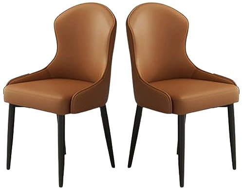Chaise Salle A Manger Moderne Lot De 2 Chaise Assise Rembourrée en Similicuir Chaises De Meubles De Salle À Manger De Cuisine avec Dossier Et Pieds en Métal Stable Convient À La Salle À Manger