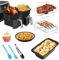 19-Teiliges Set Luftfritteusen-Zubehör, Dual Zone Heißluftfritteusen Zubehör für Ninja Foodi AF300EU AF400EU DZ201 DZ401, Multicooker Kompatibel mit Innsky Princess Emerio Doppel Airfryer 7,6L-9,5L