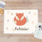 Wanapix | Tischset für Kinder Personalisiert mit Namen | Platzdecke Wachstuch Bedrucken | Wasserdicht und pflegeleichtes | 50x35 cm | Kleiner Fuchs