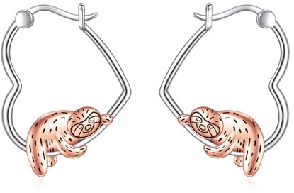 YFN Faultier Ohrringe Sterling Silber Tier Herz Ohrringe Baumeln Tropfen baumeln niedlich Faultier Schmuck Geschenke für Damen Mädchen