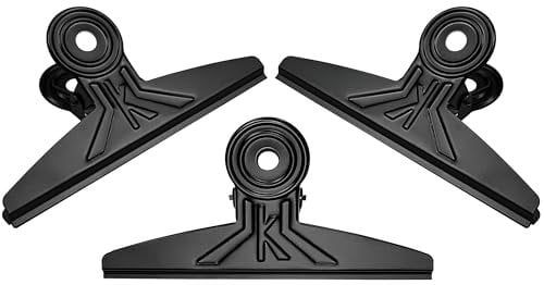3 extra große Bulldoggen-Clips, 20 cm, Jumbo-Bull-Ordner-Büroklammern, Klemmen für Handwerk, Papier, Lebensmittelbeutel, Zeichnungen, Fotos zu Hause, Büro, Schule (schwarz, 20 cm)