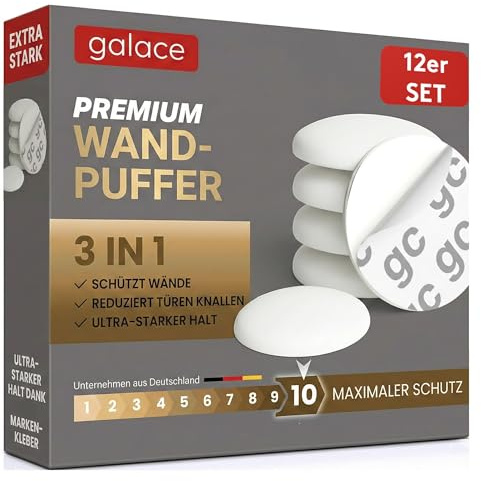 GALACE Fermaporta Adesivo da Muro Bianco [10 pezzi] – 40mm Paracolpi Porta per Proteggere Pareti – Gommini per Porte come Fermaporta da Pavimento o da Maniglia – Proteggi Maniglia Porta – Ferma Porte