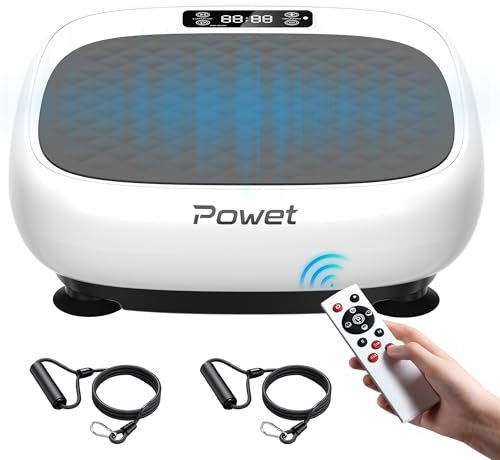 POWET Machine d'exercice à plaque vibrante, plaque vibrante pour entraînement du corps entier pour drainage lymphatique avec 5 modes de réglage, 99 niveaux de vitesse pour perte de poids, façonnage,