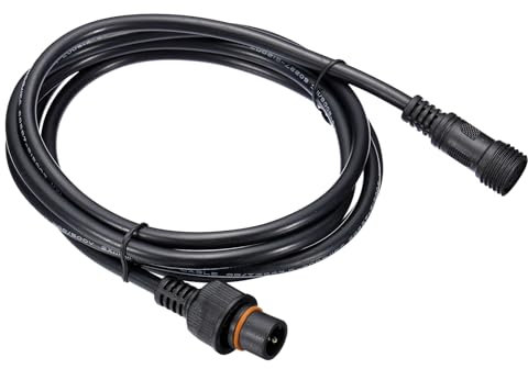 PATIKIL 6.56Ft 2 Pin Extension Cable Wire, 18AWG Waterproof IP67 Connector with Male and Female at Both Ends for LED Strips, Black