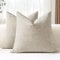 JOTOM 2er Set Chenille Kissenbezüge, Dekorative Weich Einfarbig Wurf Kissenbezug Moderne Kissenhüllen Sofakissen Dekokissen Zierkissenbezug für Wohnzimmer Schlafzimmer Deko (60x60cm, Beige)