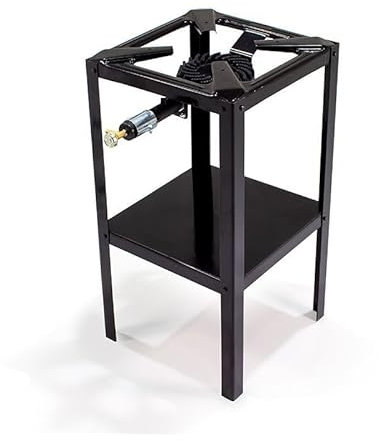 Fornellone Bruciatore Drago Cook & Grill 40x40x80 cm, Struttura in Metallo Nero