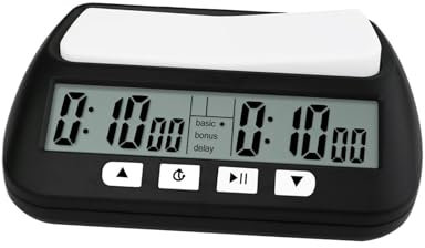 F Fityle International Chess Timer Clock Schachzubehör Tragbare Turnieruhr Speicherfunktion, Schwarz