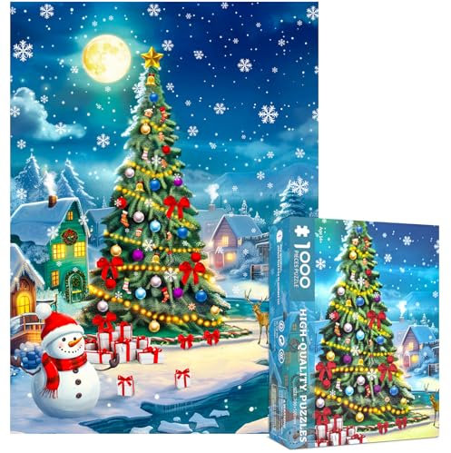 Weihnachten Puzzle 1000 Teile für Erwachsene-Weihnachtsbaum Weihnachtspuzzle Erwachsene 1000 Teile Puzzles Weihnachten Puzzles 1000 Teile für Senior Festival Puzzel